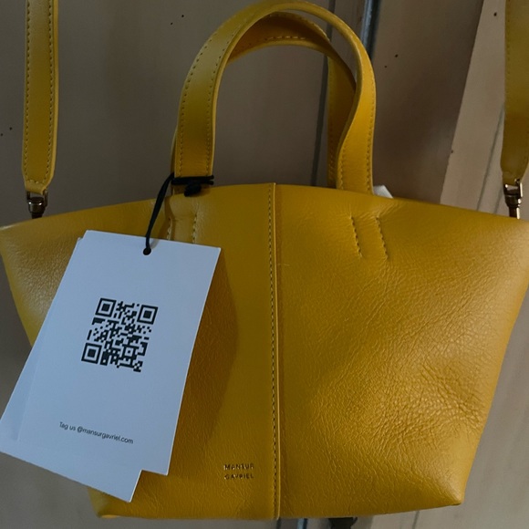 Mansur Gavriel mini tulipano leather tote bag nwt marigold - Picture 3 of 5